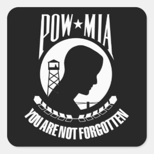 POW-MIA-Flagge Quadratischer Aufkleber