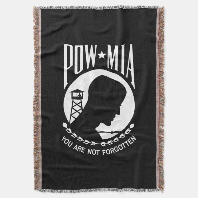 POW-MIA-Flagge: Vermisste Soldaten des Vietnamkrie Decke (Vorderseite Vertikal)