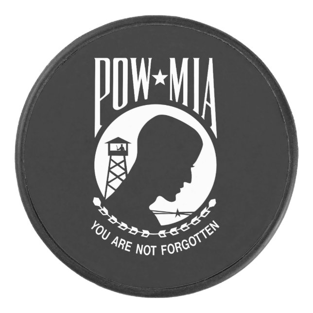 POW-MIA-Flagge: Vermisste Soldaten des Vietnamkrie Eishockey Puck (Vorderseite)