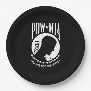 POW-MIA-Flagge: Vermisste Soldaten des Vietnamkrie Pappteller