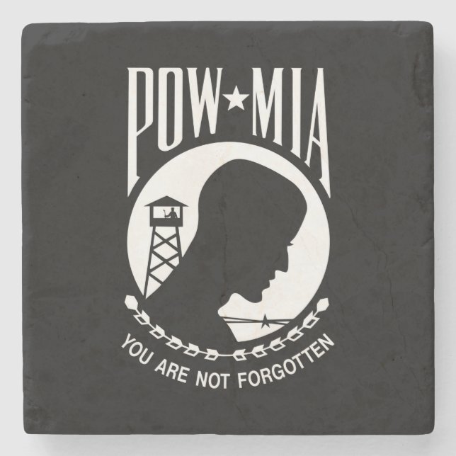 POW-MIA-Flagge: Vermisste Soldaten des Vietnamkrie Steinuntersetzer (Vorderseite)