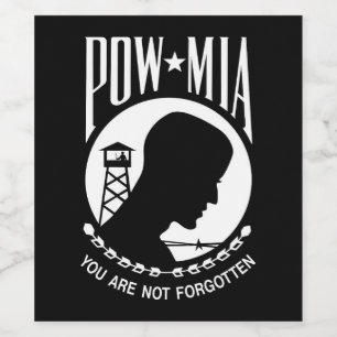 POW MIA-Flagge: Vermisste Soldaten des Vietnamkrie Weinetikett