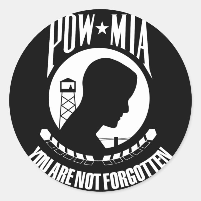 POW*MIA-Kennzeichnung Runder Aufkleber (Vorderseite)
