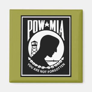POW/MIA-Logo - Rechteck Magnet