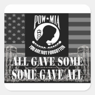 "POW-MIA" Militäraufkleber Quadratischer Aufkleber