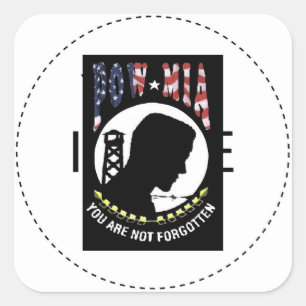 POW/MIA QUADRATISCHER AUFKLEBER