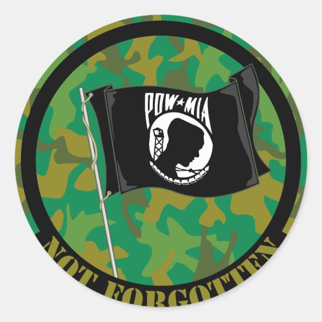 POW MIA RUNDER AUFKLEBER (Vorderseite)
