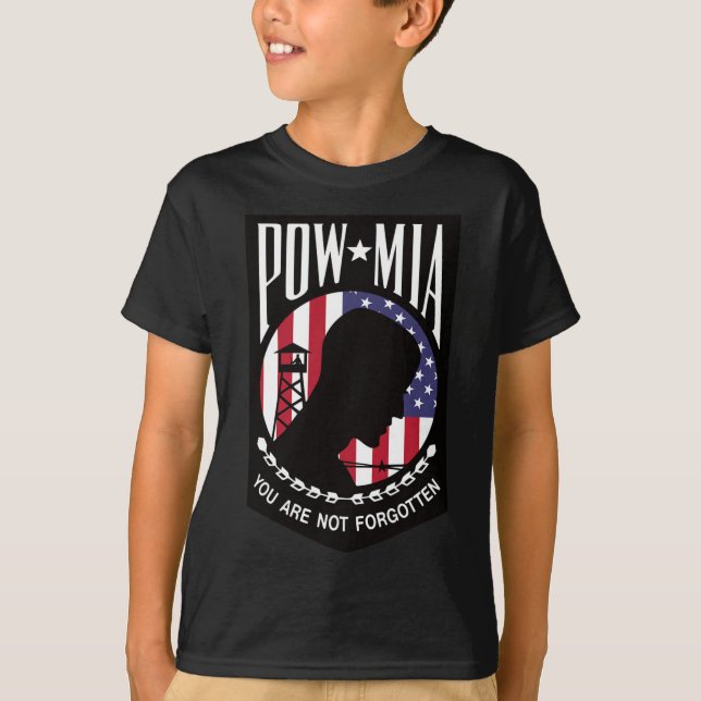 Pow Mia Usa Flag You Are Not Forgotten  T-Shirt (Vorderseite)