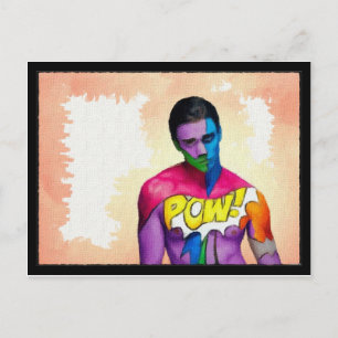 POW! - Originalgemälde Postkarte