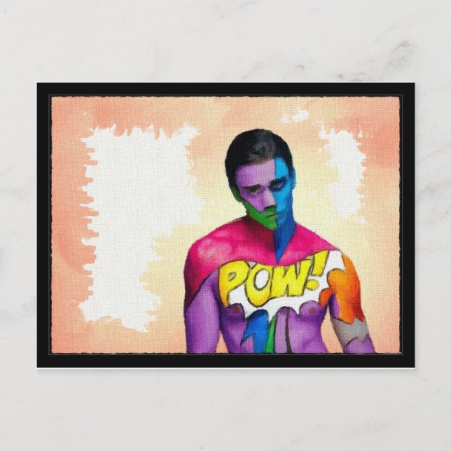 POW! - Originalgemälde Postkarte (Vorderseite)