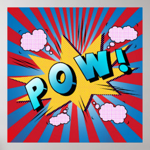 Pow Pop Art Comic Typografie Poster