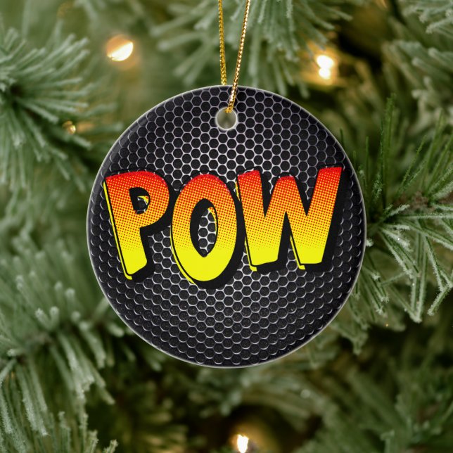 POW Retro Vibes Keramik Ornament (Baum)