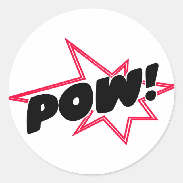 POW! RUNDER AUFKLEBER (Vorderseite)