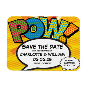 POW Save the Date SpaßModerne Farben Magnet