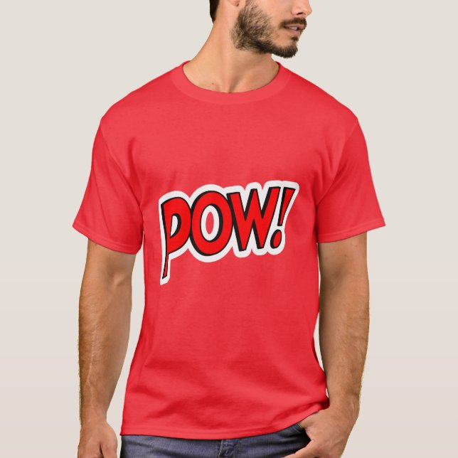 POW! Screwball Graphics Rot T-Shirt (Vorderseite)