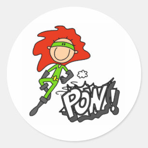 POW Super Boy Runder Aufkleber