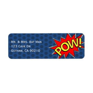 POW! - Superhero Comic Book Style Dark Blue Dotted