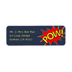 POW! - Superhero Comic Book Style Dark Blue Dotted