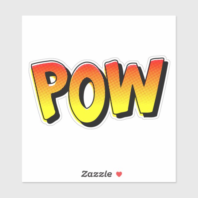 POW-Typografie Comic Pop Art Aufkleber (Blatt)