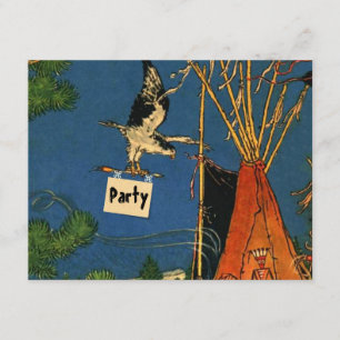 POW-WOW-BIRTHDAY-PARTEINVITATION ~ EZ2-KUSTOMIE EINLADUNG