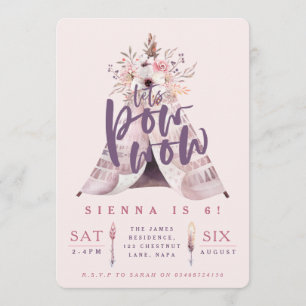 Pow wow zwei Geburtstagsparty einladen Einladung