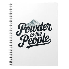 "Powder an die Menschen" Retro Snowboard & Ski Notizblock