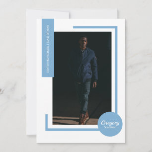 Powder Blue Foto Moderner Foto Abschluss laden ein