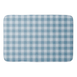 Powder  Blue Gingham Buffalo Check Linen Texture Badematte