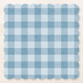 Powder Blue Gingham Buffalo Check Linen Texture Untersetzer