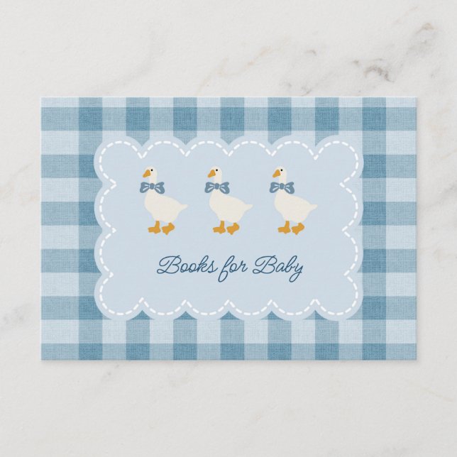 Powder Blue Gingham Goose Books for Baby Begleitkarte (Vorderseite)