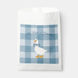 Powder Blue Gingham Goose Checkered Geschenktütchen
