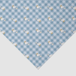 Powder Blue Gingham Goose Checkered  Seidenpapier