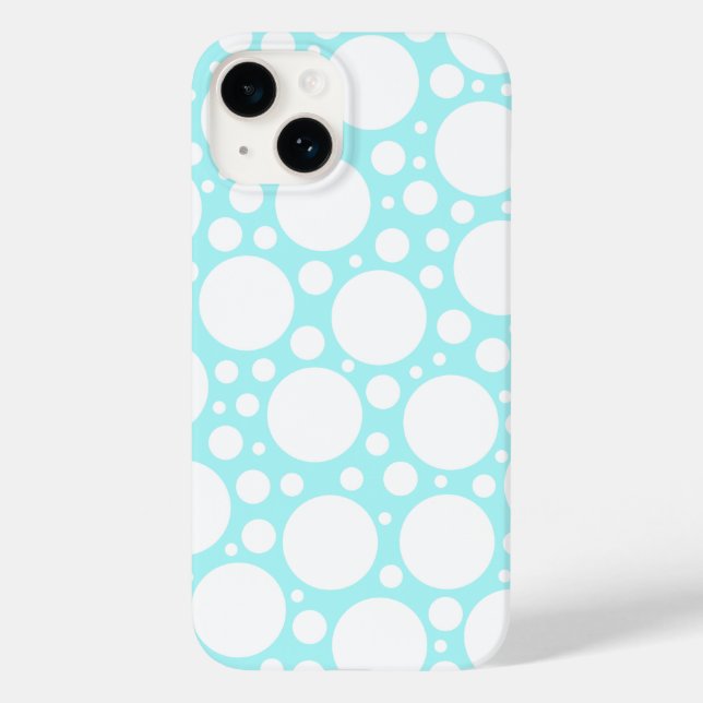 Powder Blue Polka Dot Case-Mate iPhone Hülle (Rückseite)