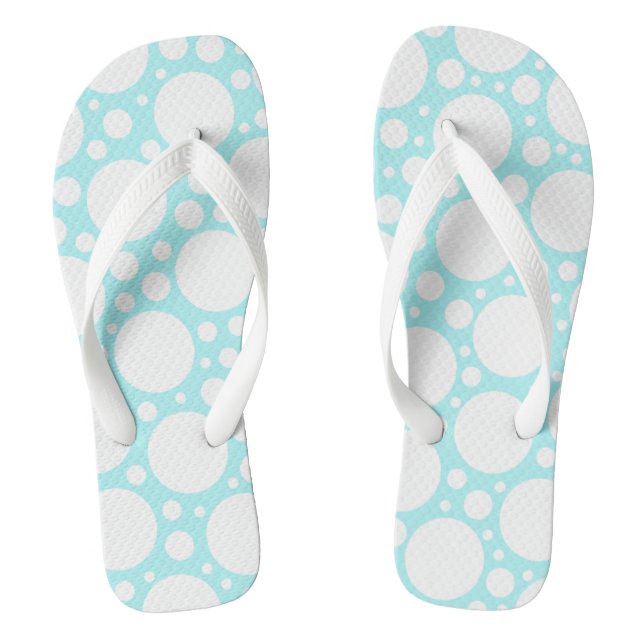 Powder Blue Polka Dot Flip Flops (Fußbett)