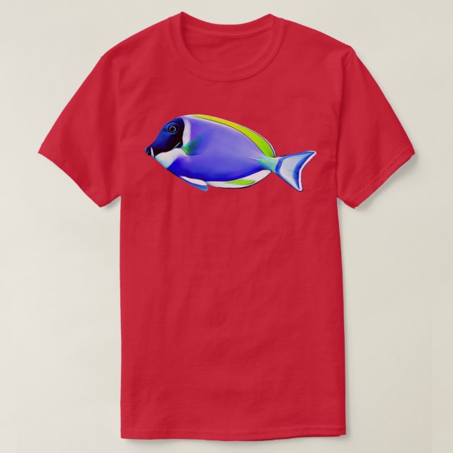 Powder Blue tang Salzwasser Riff T-Shirt (Design vorne)