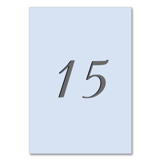 Powder Blue Tischnummer Cards (Vorderseite)