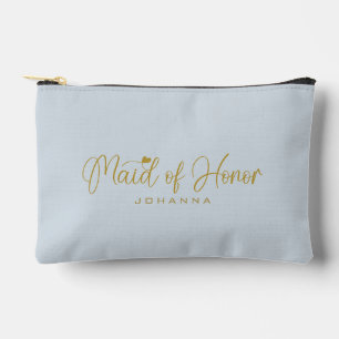 Powder Blue Trauzeugin Script Name Cosmetic Zubehörtasche