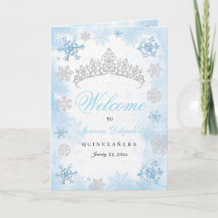Powder Blue Winter Wonderland Quinceanera Programm