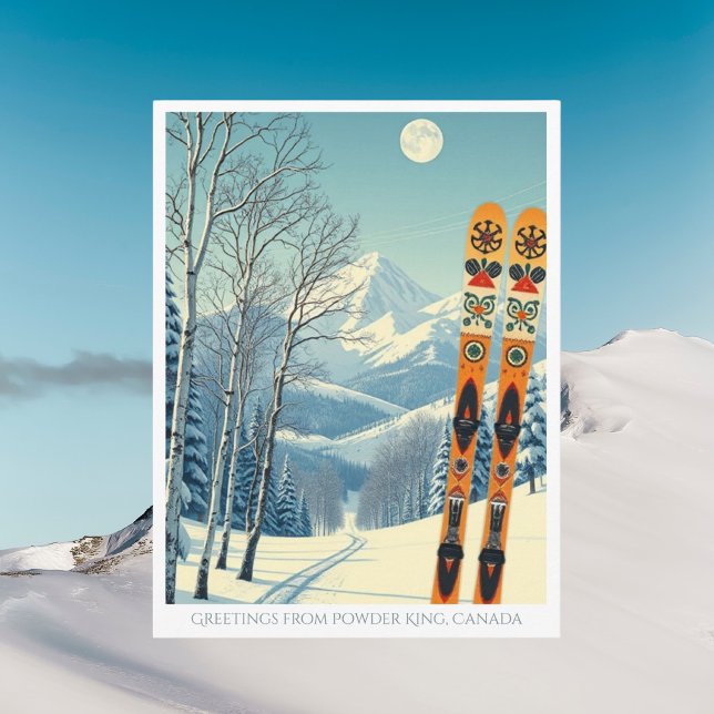 Powder King Canada Skiurlaub Postkarte (Von Creator hochgeladen)