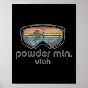 Powder Mountain Utah Skigebiet Skifahren Retro Ski Poster