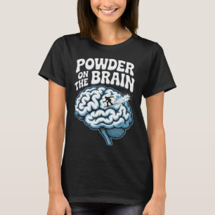 Powder On The Brain Retro Skifahrer Illustration S T-Shirt
