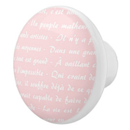 Powder Pink-Französisch-Script Keramikknauf