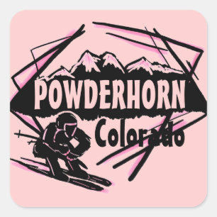 Powderhorn Colorado Rosa Logo Aufkleber