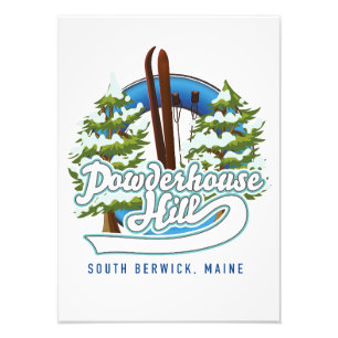 Powderhouse Hill South Berwick Maine Ski Logo Fotodruck