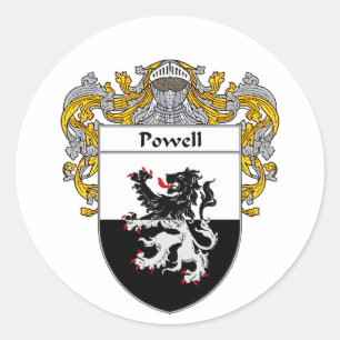 Powell Coat of Arms (Mantled) Runder Aufkleber