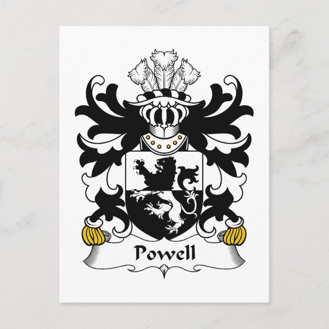 Powell Familienwappen Postkarte (Vorderseite)