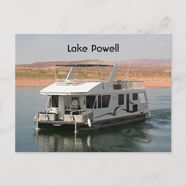 Powell-See: Houseboat, Arizona, USA 5 Postkarte (Vorderseite)