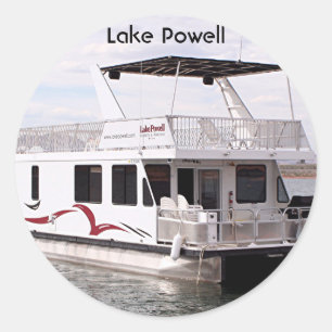 Powell-See: Houseboat, Arizona, USA 9 Runder Aufkleber