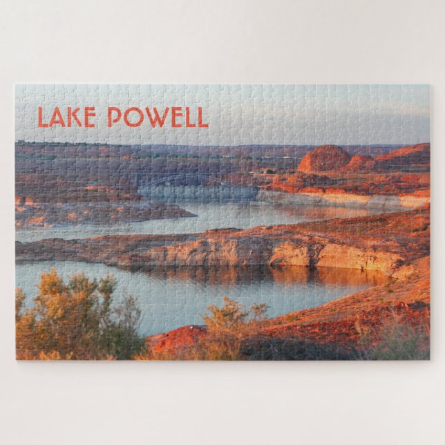 Powell: Staudamm und Brücke bei Sonnenaufgang Puzzle (Horizontal)