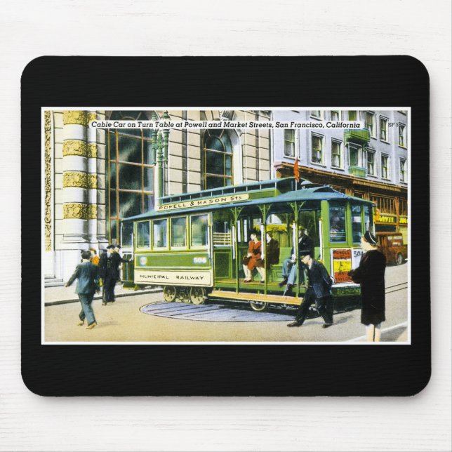 Powell und Markt-Straßen, San Francisco, CA Mousepad (Vorne)